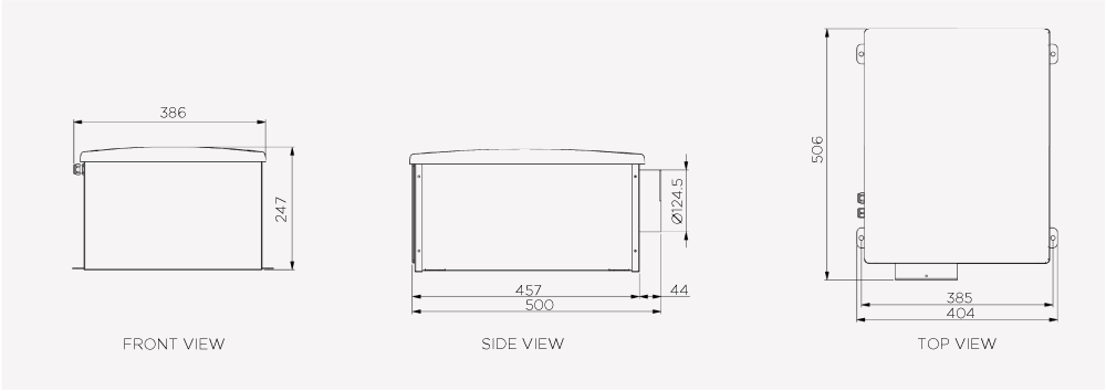 PIV ONE Dimensional Drawing